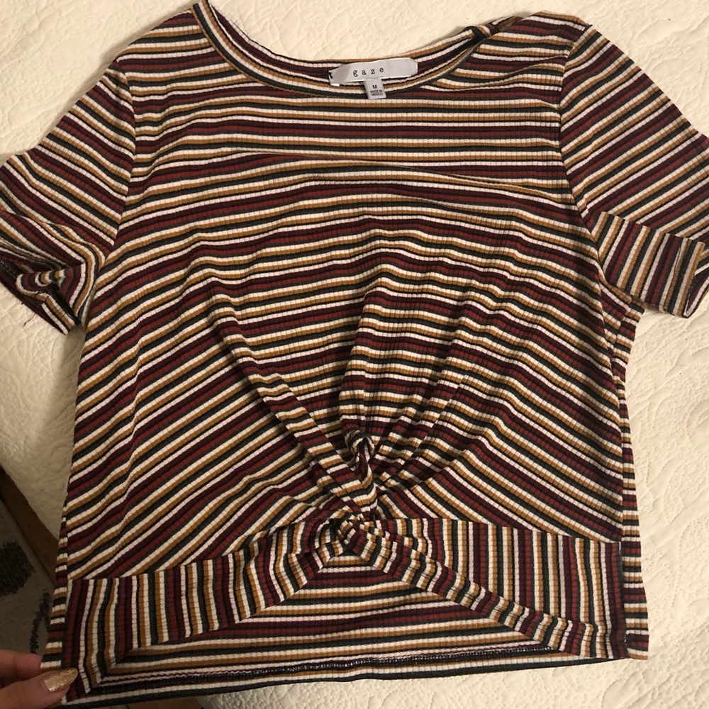 Crop Tied Striped Top